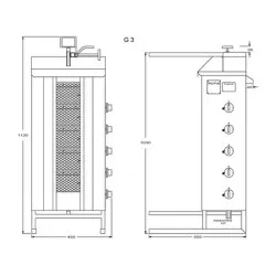 Gas gyros grill POTIS PG2350/ PG2351