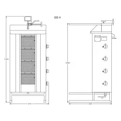 Gas gyros grill POTIS PG1402/ PG1403