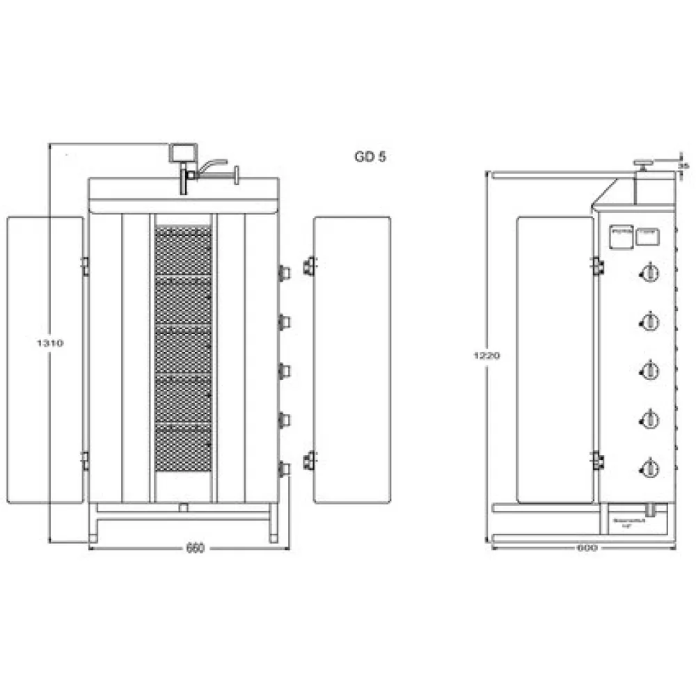 Gas gyros grill POTIS PG1502/ PG1503