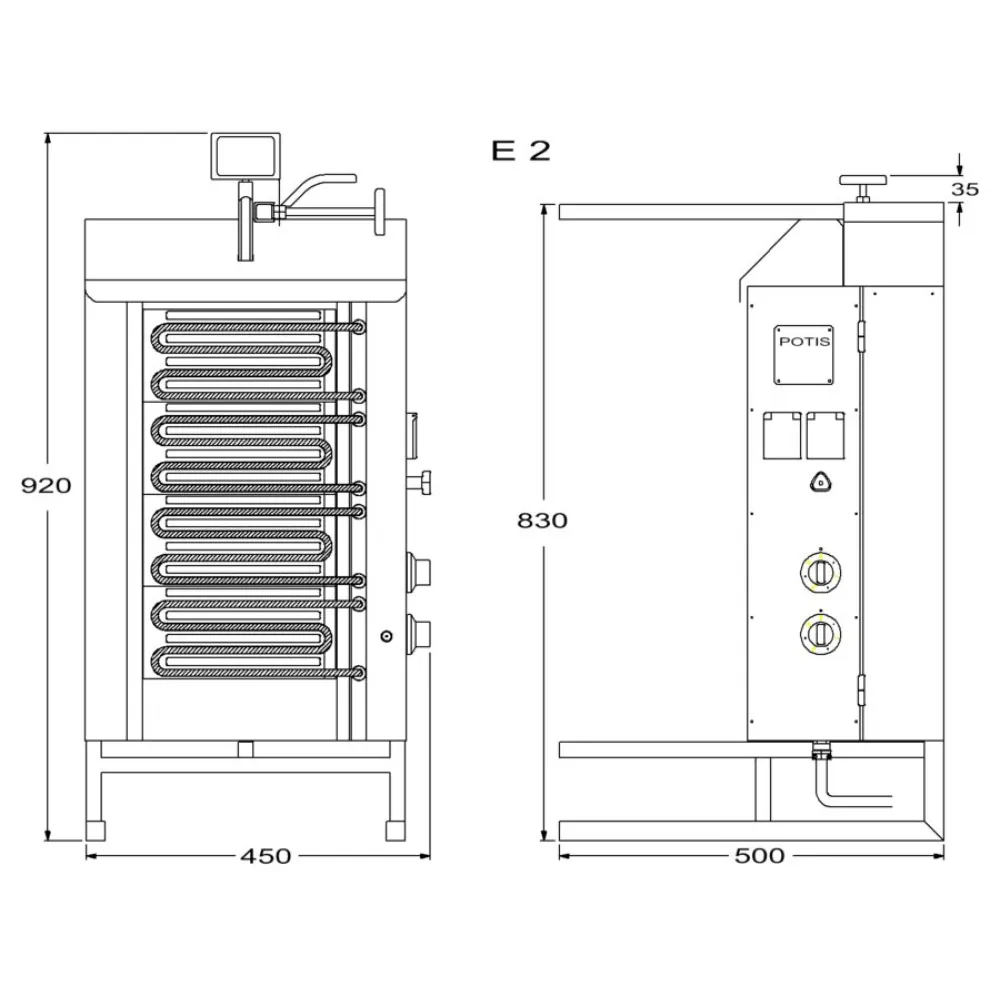 Electric gyros grill POTIS PG3203/ PG3251