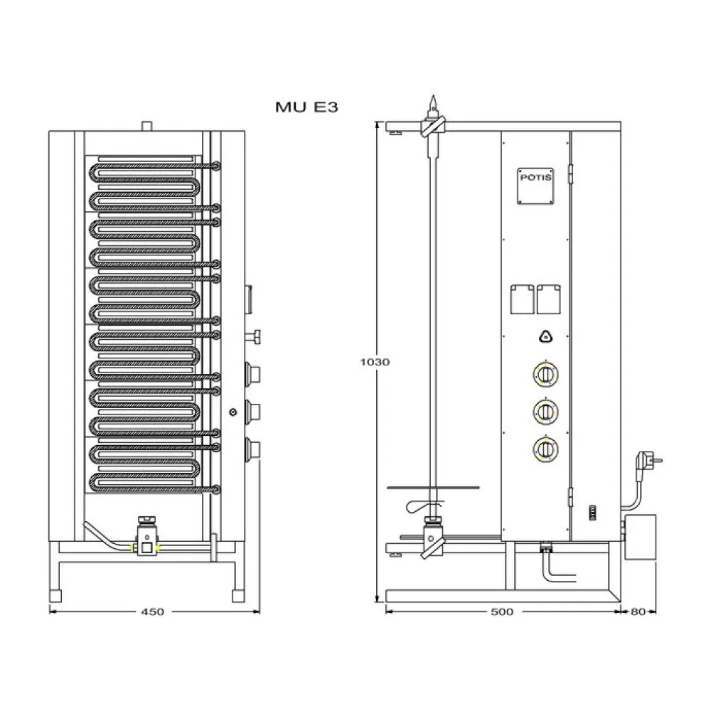 Electric gyros grill POTIS PG6351
