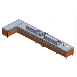 Canteen line with bain-maries project, made to order BHS-HoReCa