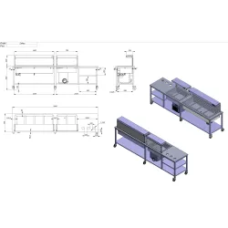 Custom table with cold and hot bain-marie BHS-HoReCa GN1/1x2GN1/1x4