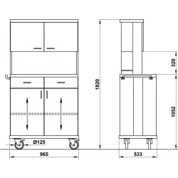 Waiter Station ROCAM 01500ALK2CHBR
