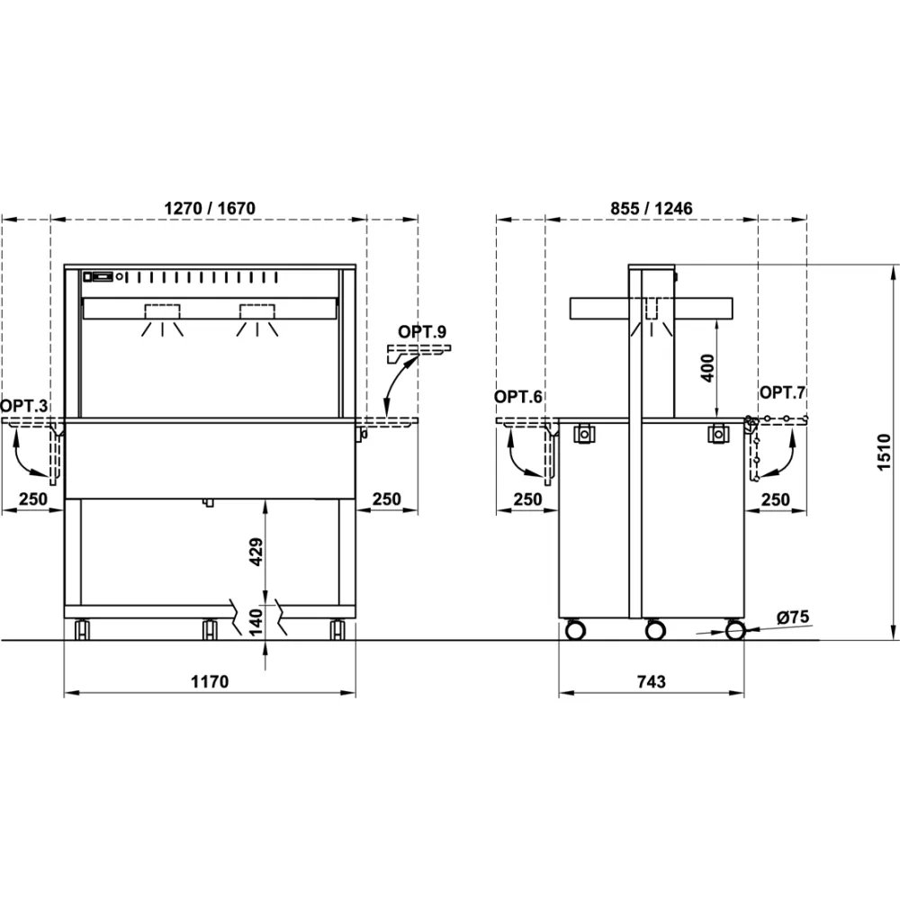 Self-service display counter ROCAM 01000HALO3FPC