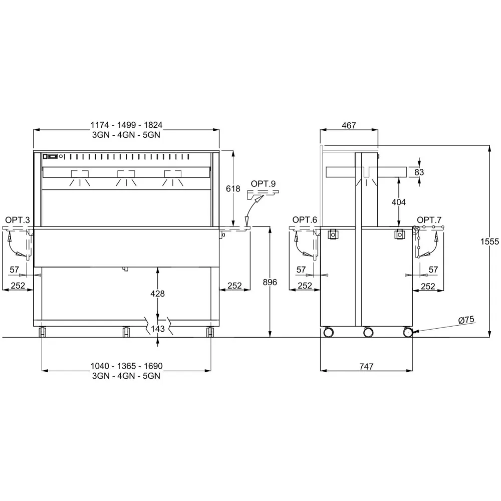 Self-service display counter ROCAM 01000HALO4FPCW