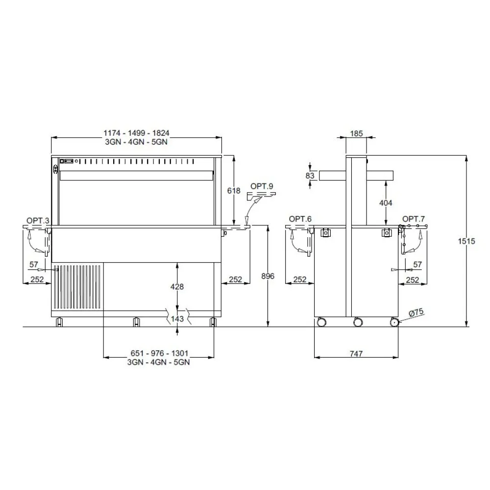 Cold bain marie ROCAM 01000ATH4MRV