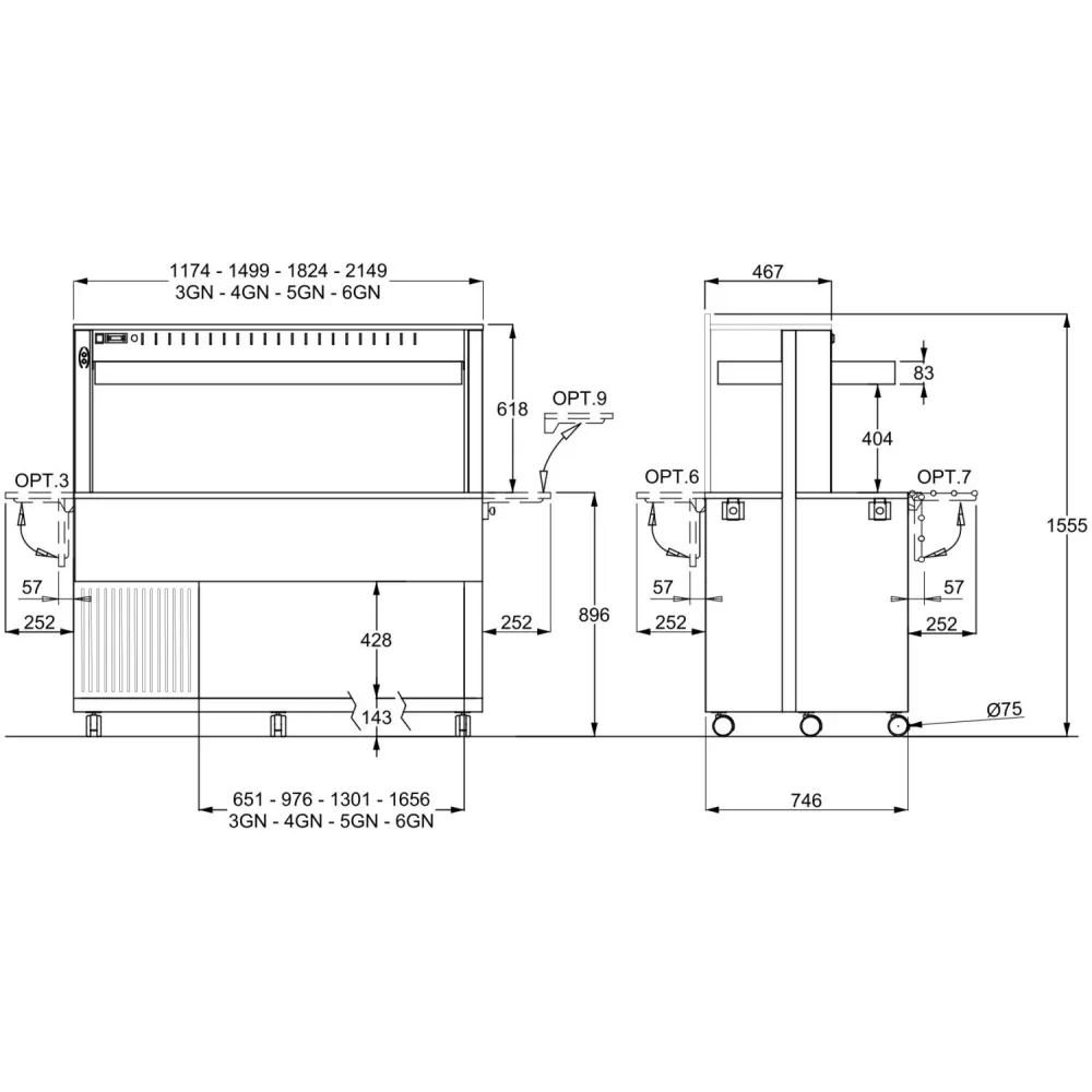 Self-service display counter ROCAM 01000ATH4FREW