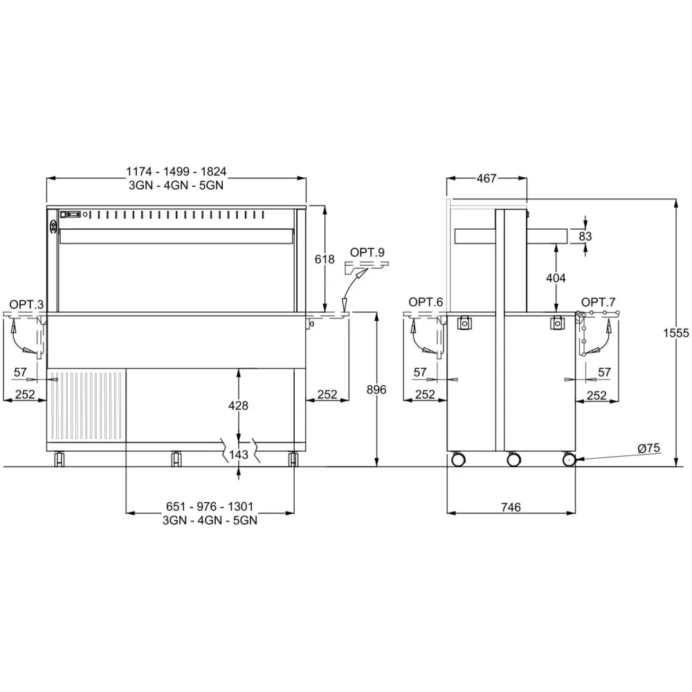 Self-service display counter ROCAM 01000ATH5MRVEW