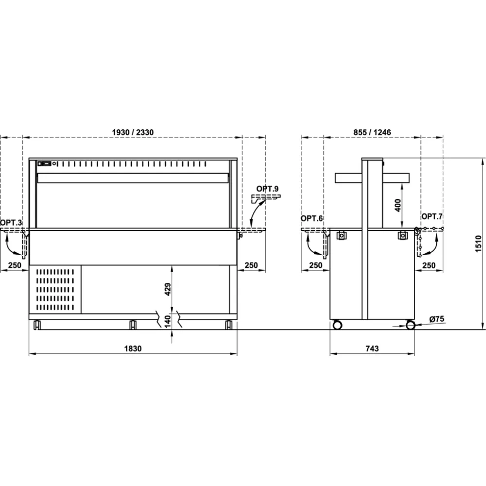 Self-service display counter ROCAM 01000ATH5FRE