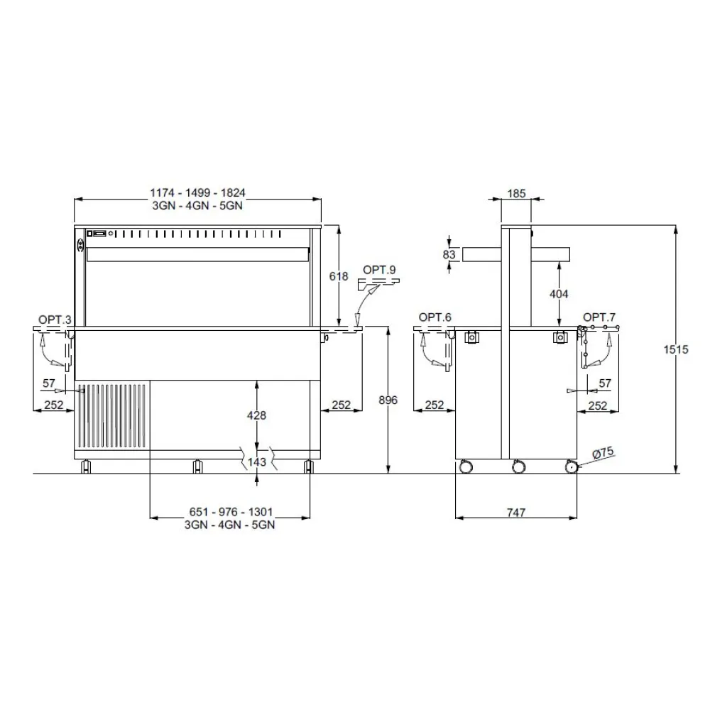Self-service display counter ROCAM 01000ATH5MRE