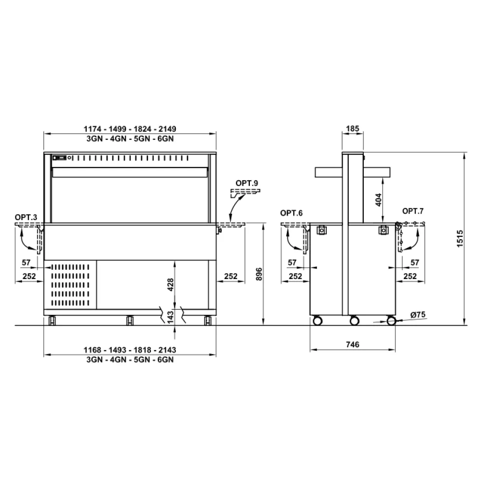 Self-service display counter ROCAM 01000HALO6FBM