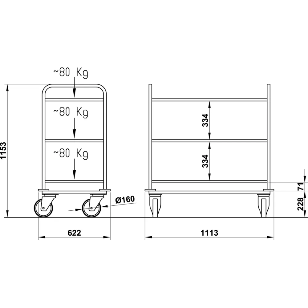 Service trolley ROCAM 04000CERRININ