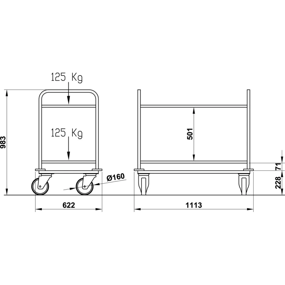 Service trolley ROCAM 04000DRARININ