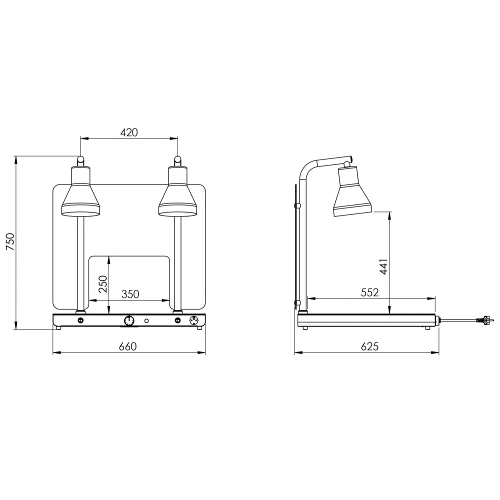 Food service area lamp ROCAM 034CRHEL2/1FXP1P