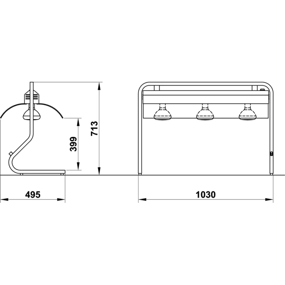 Food service area lamp ROCAM 03600AL3REDIN