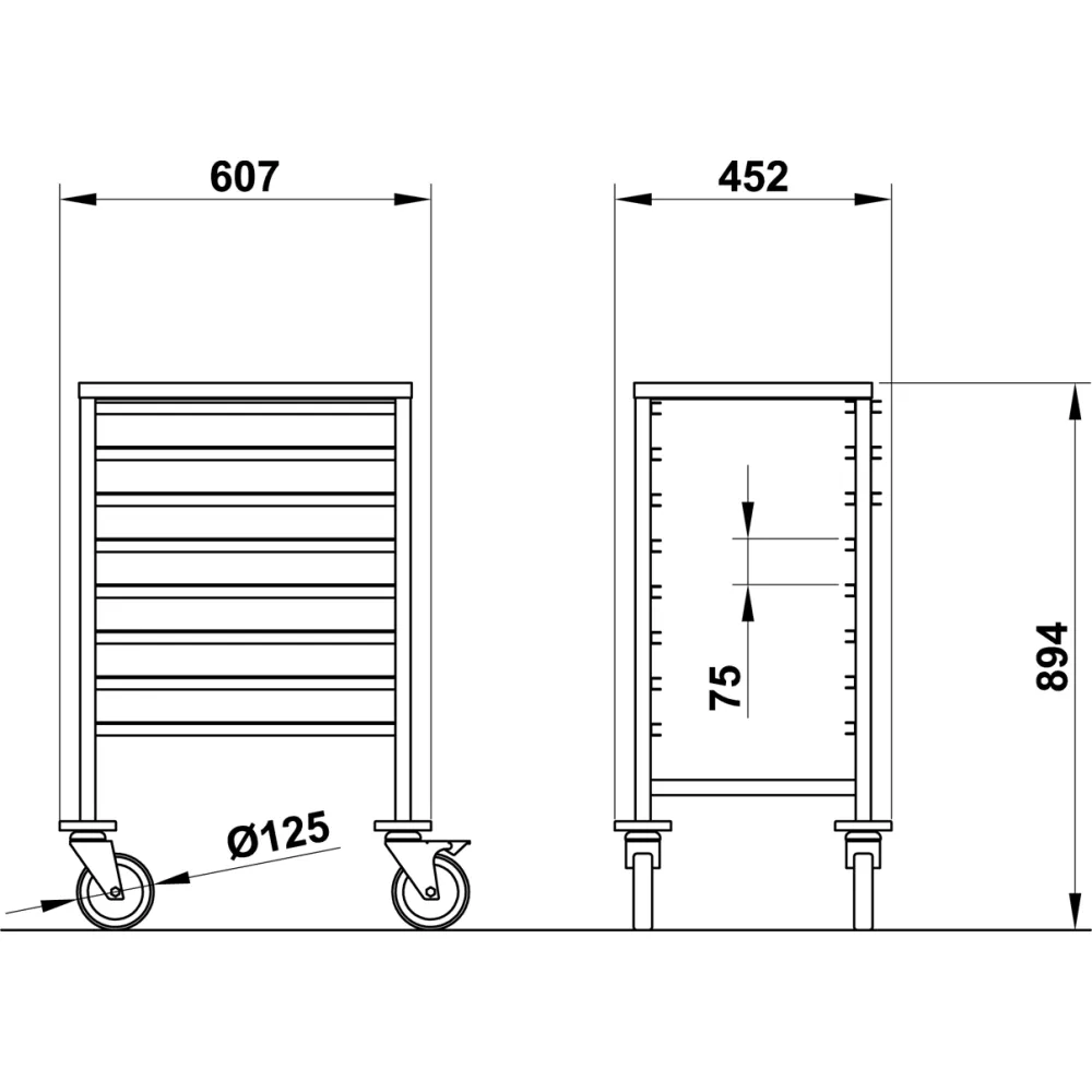 GN 1/1 pan trolley ROCAM 039001/1C08IN
