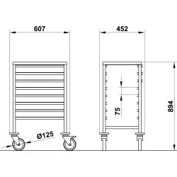 GN 1/1 pan trolley ROCAM 039001/1C08IN