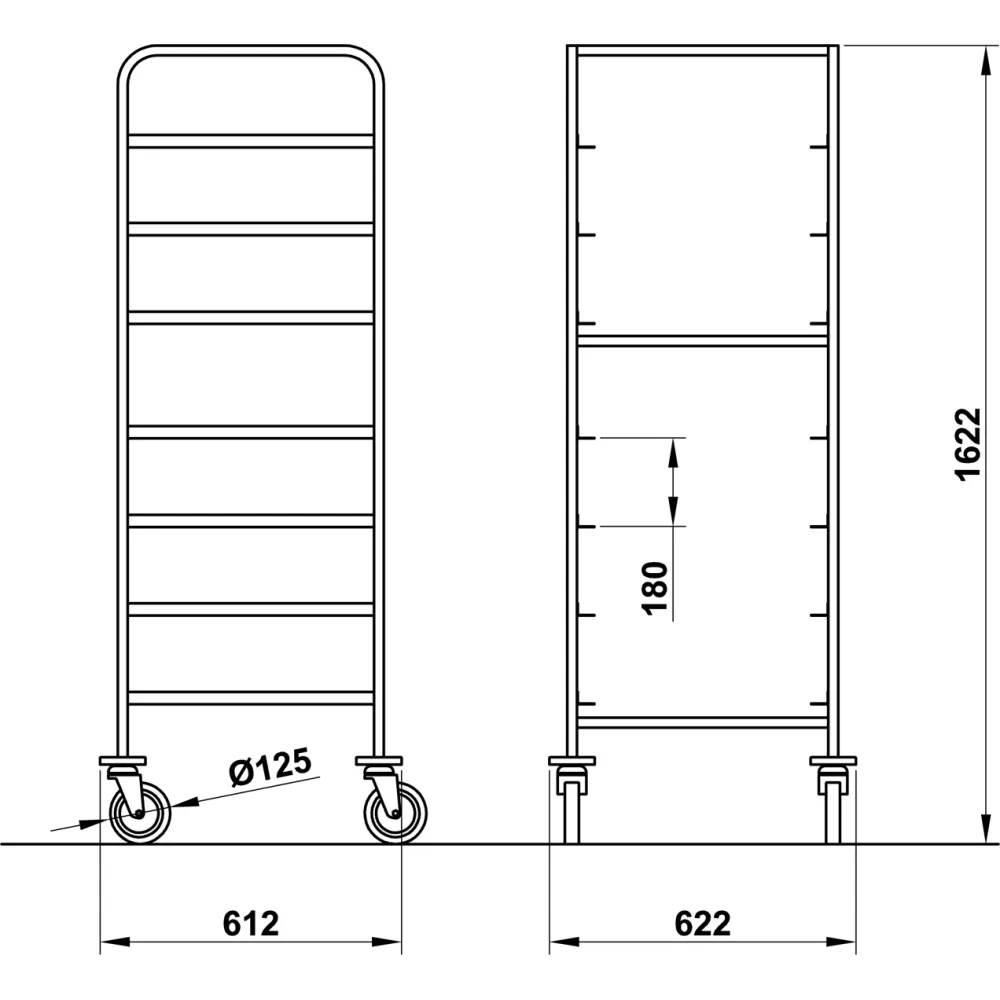 Dishwasher basket trolley with plate shelf ROCAM 03900VEGA50IN