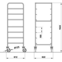 Dishwasher basket trolley with plate shelf ROCAM 03900VEGA50IN