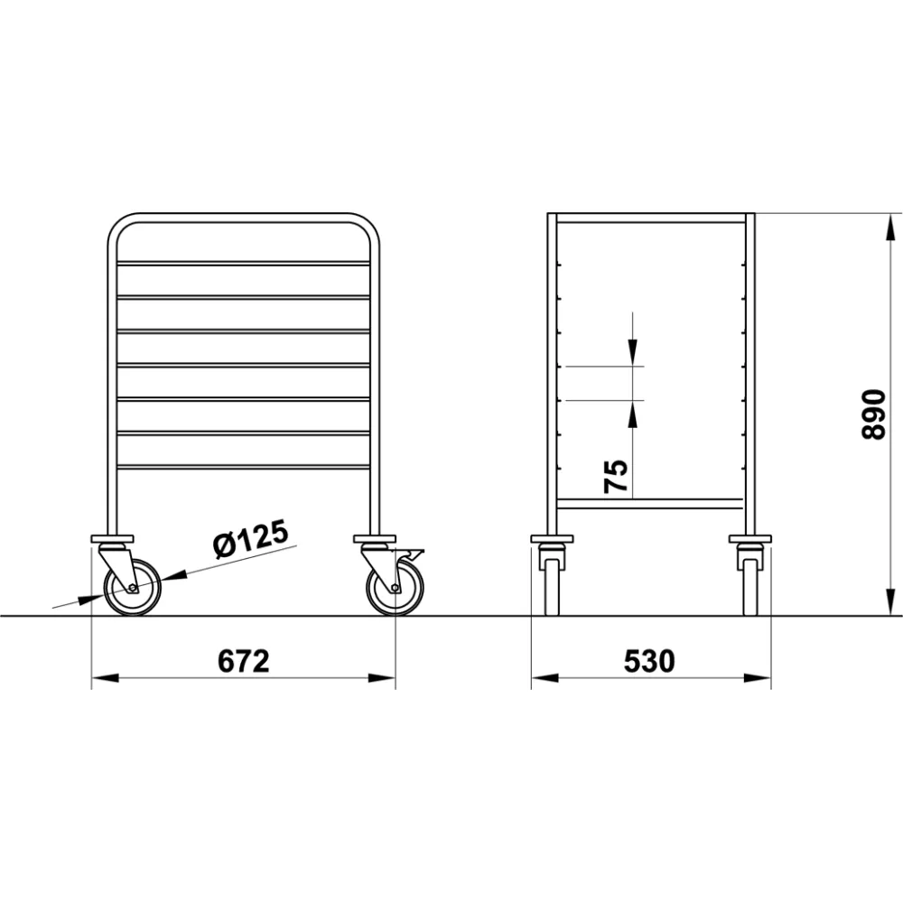 Confectionery pan trolley 600x400 ROCAM 03900TE/L08IN