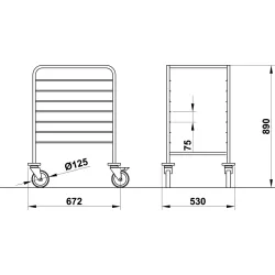 Confectionery pan trolley 600x400 ROCAM 03900TE/L08IN