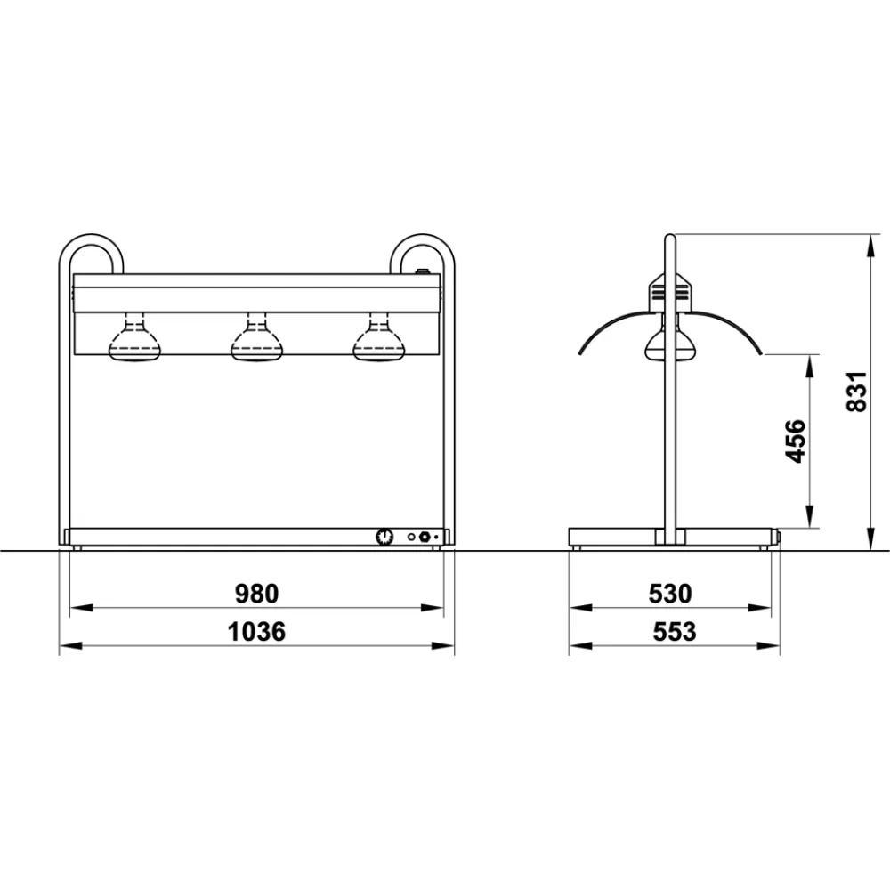 Food service area lamp ROCAM 03600VU3RED