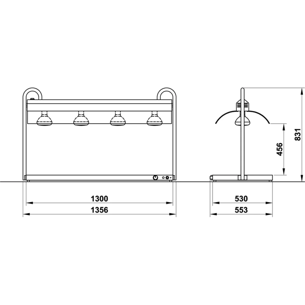 Food service area lamp ROCAM 03600VU4RED