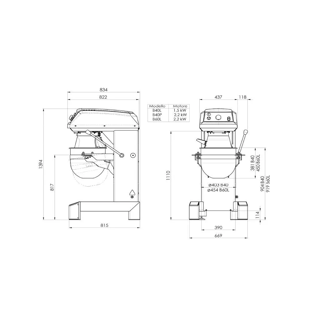 Planetary mixer ROLLMATIC BULL B60L
