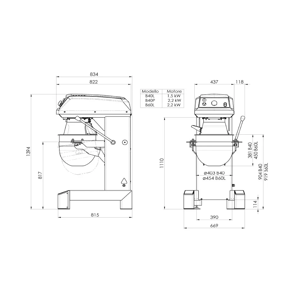 Planetary mixer ROLLMATIC BULL B40L