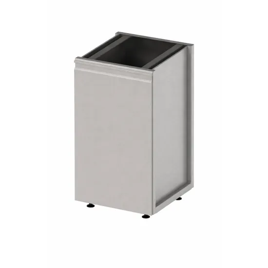 Cupboard modules with openable (30° angle) container