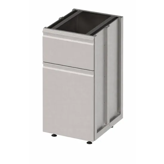 Cabinet Modules with Deflector and Pull-out Basket