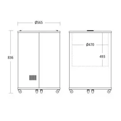 Cylindrical can display cabinet SCANDOMESTIC 26320087BE10000