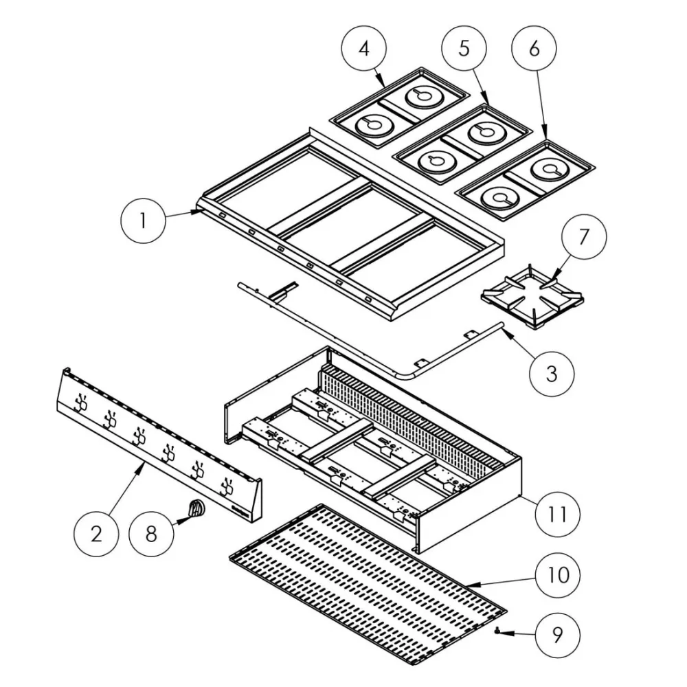Exploded view diagram Stalgast C000006