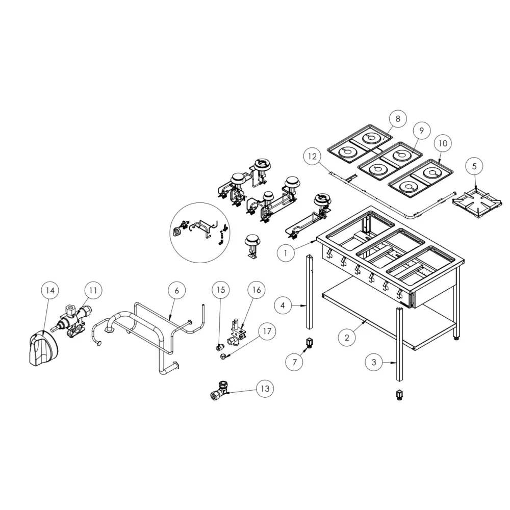 Exploded view diagram Stalgast C000005
