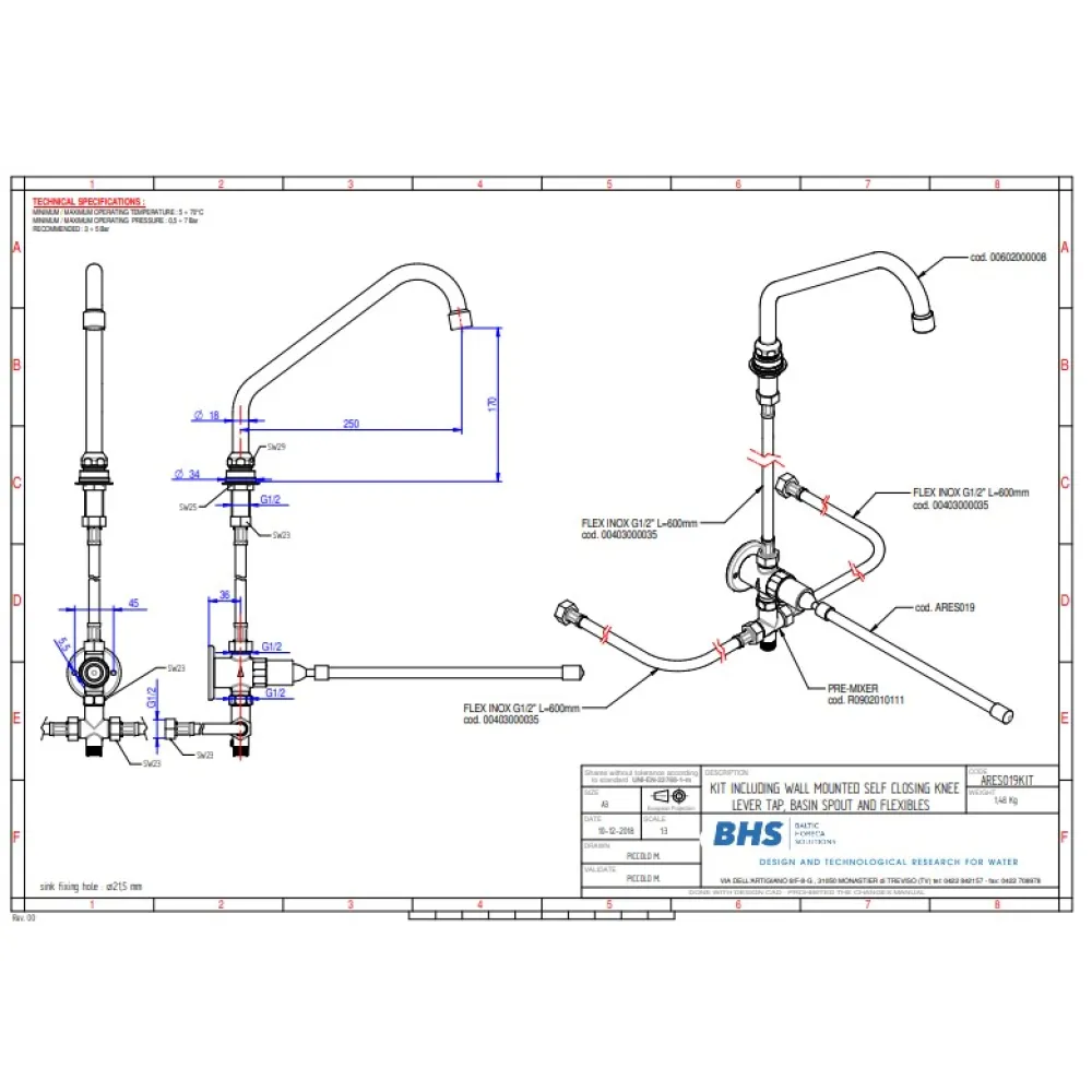 Automatic water mixer MONOLITH ARES019KIT