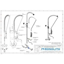 Water mixer with two inlets and shower MONOLITH P0102010302