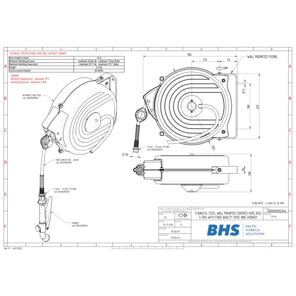 High-pressure shower MONOLITH SR34F