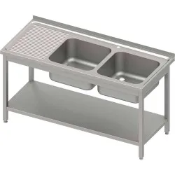 Stainless steel table with sink Stalgast 983166120