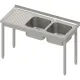 Stainless steel table with sink Stalgast 983916120