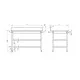 Easy-to-assemble table with 2 shelves, depth 700 mm GREDIL 950067080