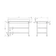 Easy-to-assemble table with 2 shelves, depth 600 mm GREDIL 950066060