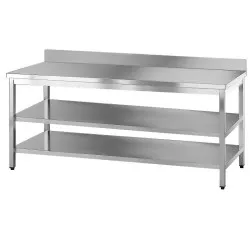 Easy-to-assemble table with 2 shelves, depth 700 mm GREDIL 950067140