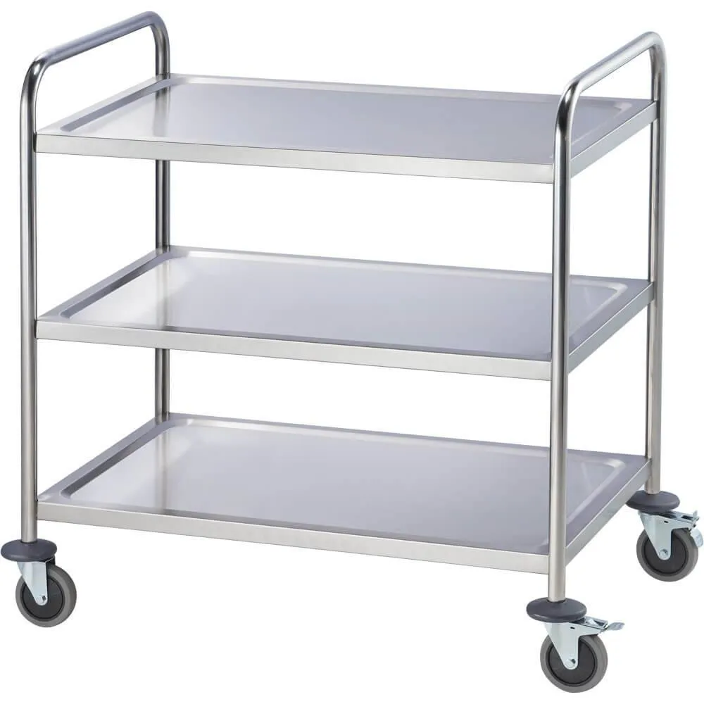 Stainless steel food transport trolley, 3 shelves Stalgast 661033
