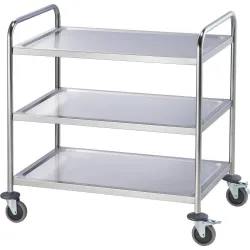 Stainless steel food transport trolley, 3 shelves Stalgast 661033