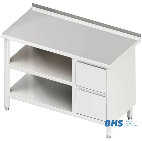 Work Table with Drawers and 2 Shelves