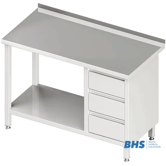 Work Table with Three Drawers and Shelf