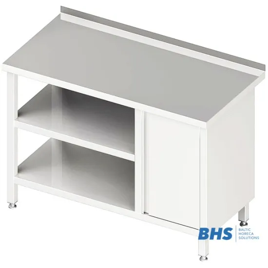 Table with One Hinged Door and Two Shelves