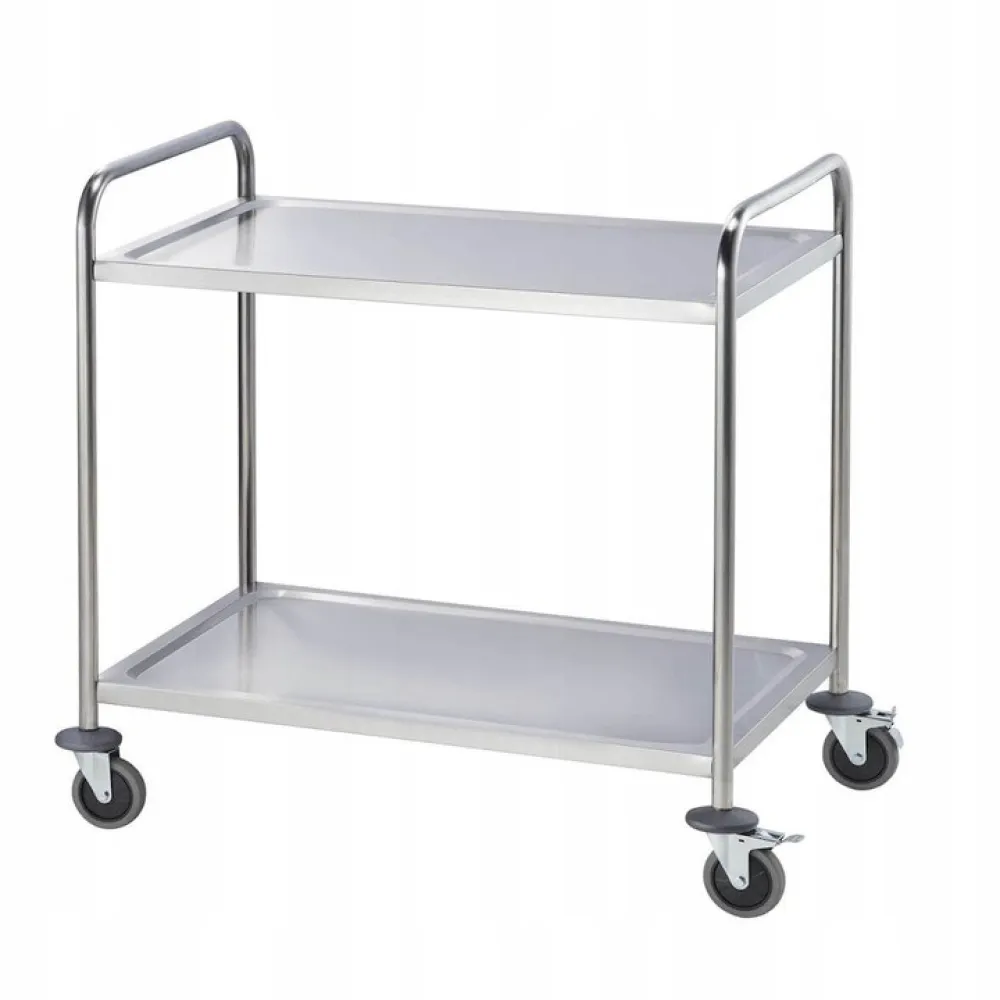 Stainless steel food transport trolley with 2 shelves Stalgast 661022