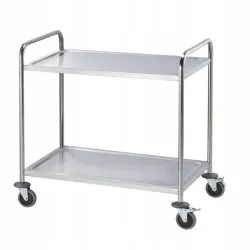Stainless steel food transport trolley with 2 shelves Stalgast 661022